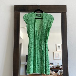 Like new REFORMATION green mini wrap dress